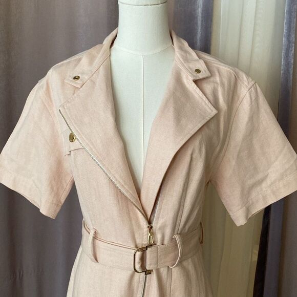 Sandro Pink Flutter Sleeve Jumpsuit, US2 - Picture 6 of 15